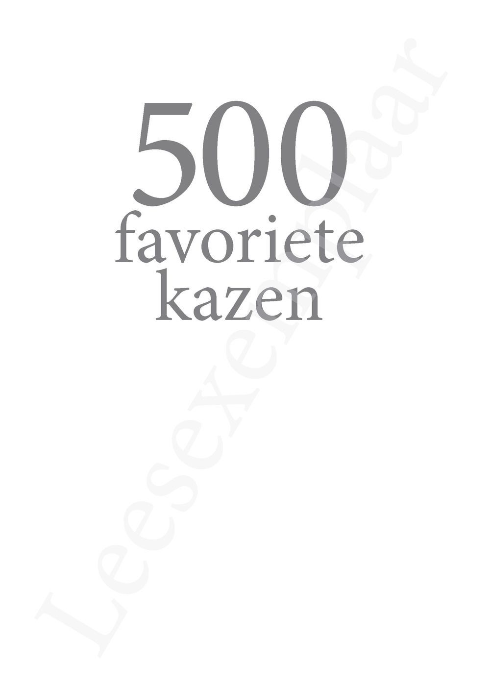Preview: 500 favoriete kazen