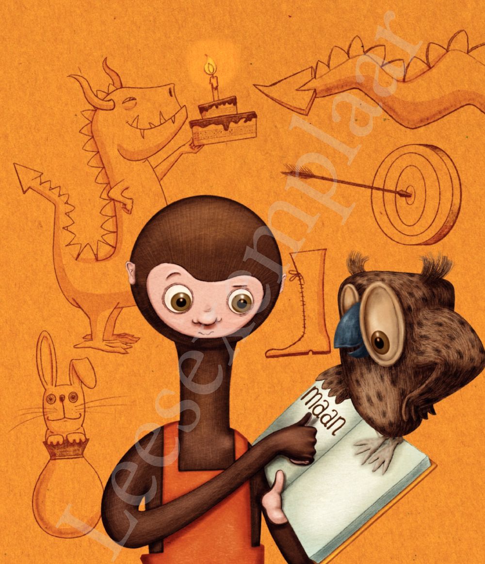 Preview: aap leest een letter