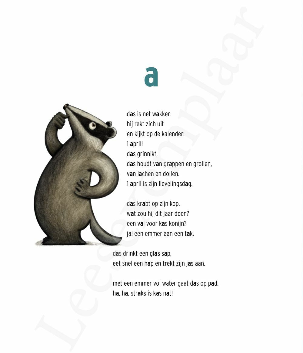 Preview: aap leest een letter