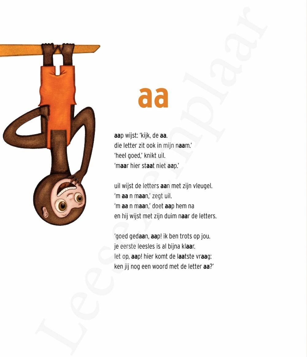 Preview: aap leest een letter
