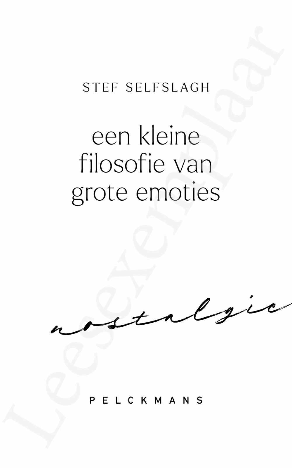 Preview: Een kleine filosofie van grote emoties: Nostalgie
