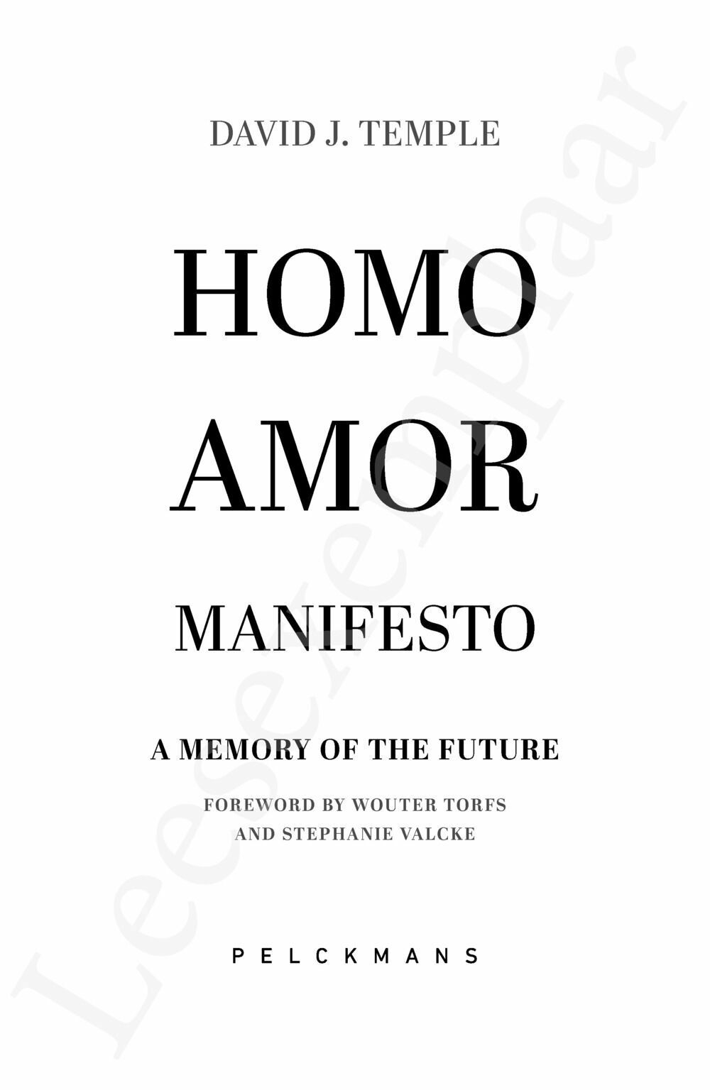 Preview: Homo Amor Manifesto