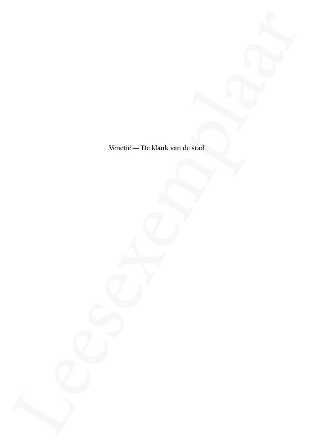 Preview: Venetië, de klank van de stad