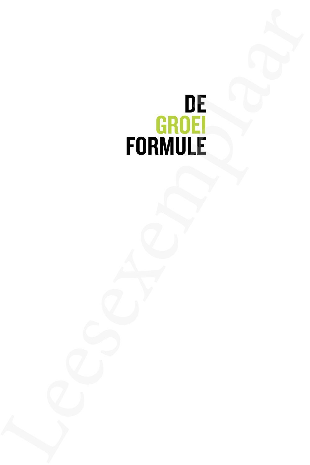 Preview: De groeiformule