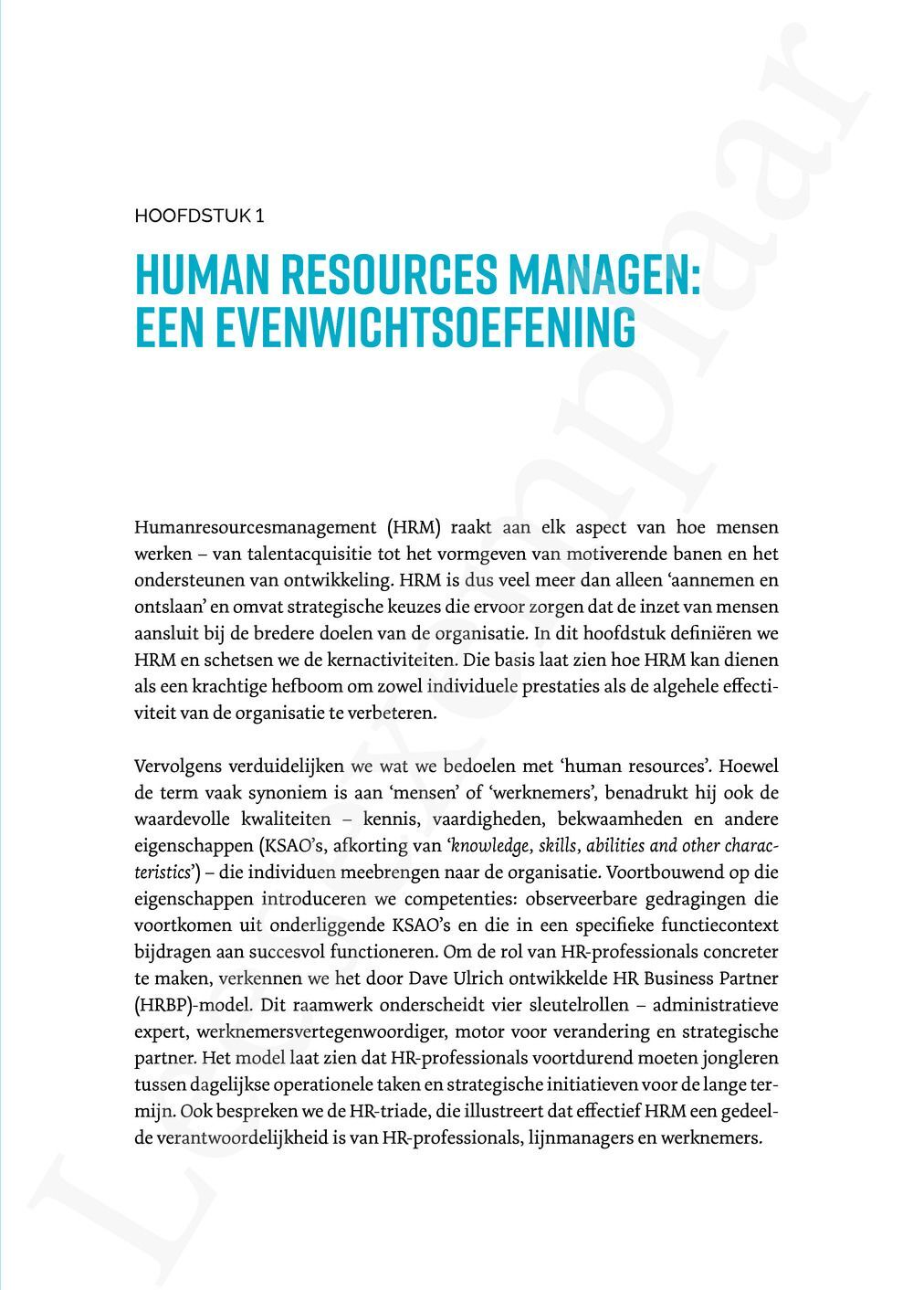 Preview: Strategisch HRM in actie: de brug tussen theorie en praktijk