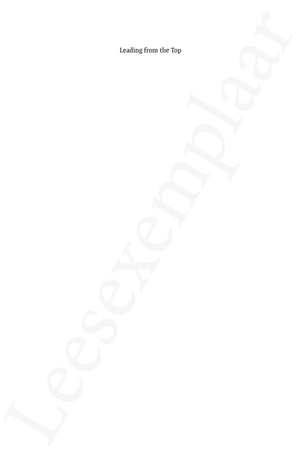 Preview: Leading from the Top