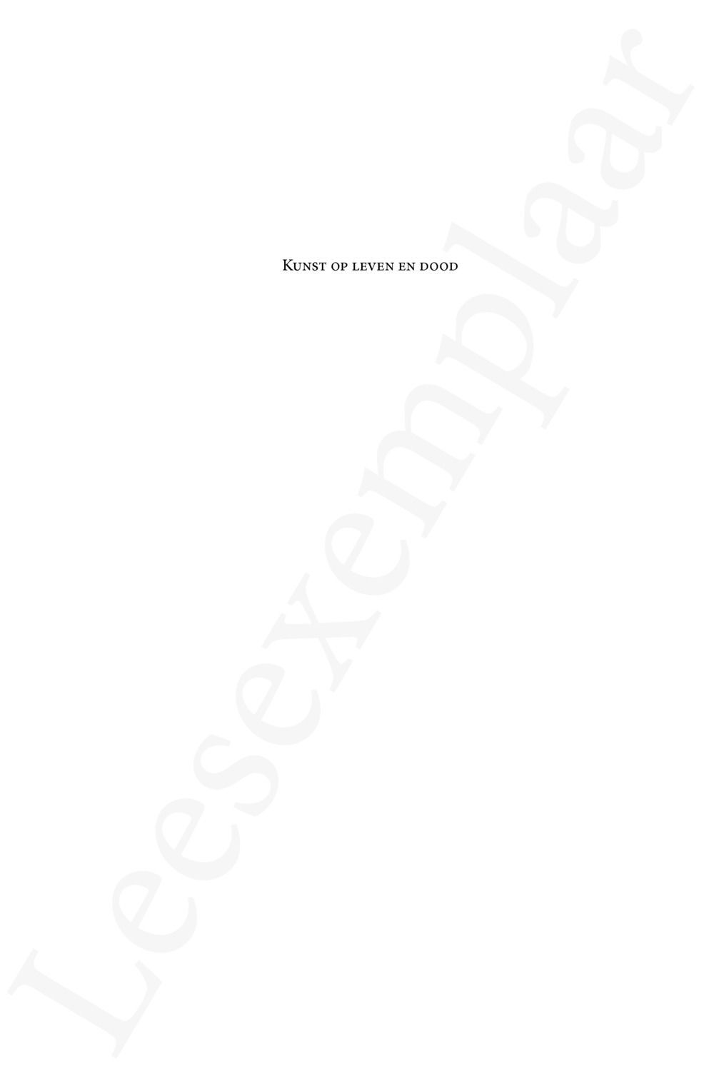 Preview: Kunst op leven en dood