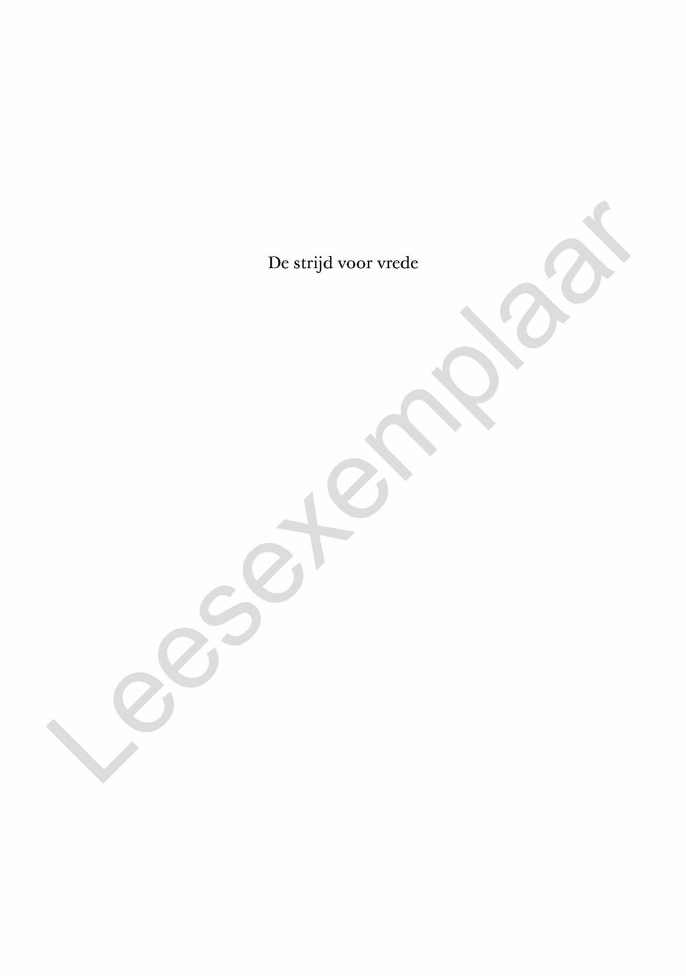 Preview: De strijd voor vrede