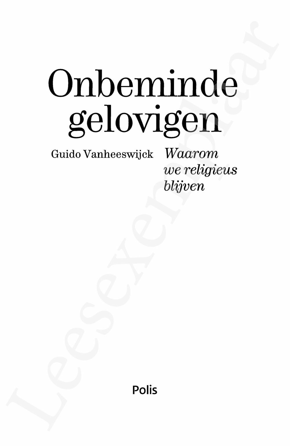 Preview: Onbeminde gelovigen