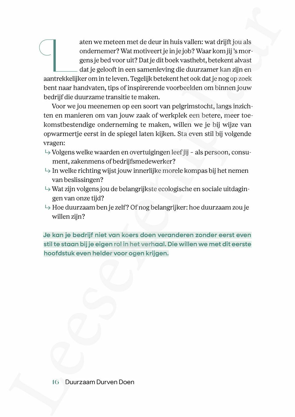 Preview: Duurzaam durven doen
