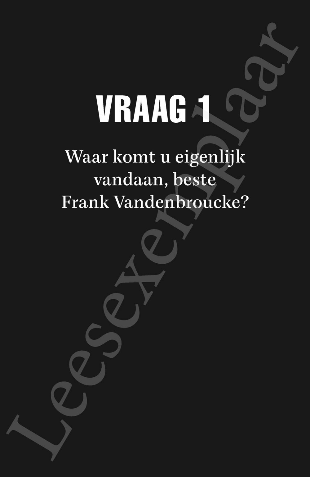 Preview: 10 franke vragen aan Frank