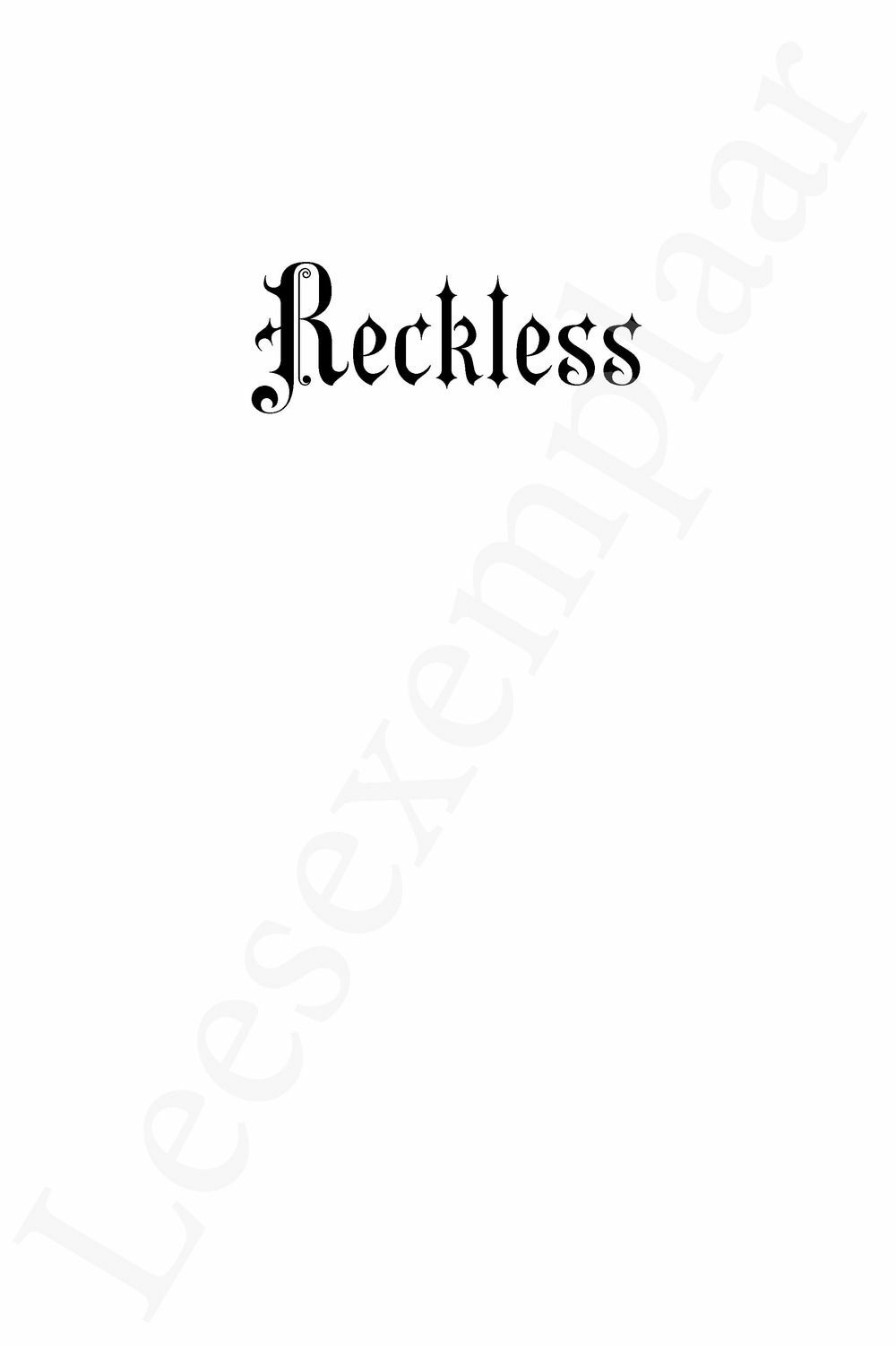 Preview: Reckless