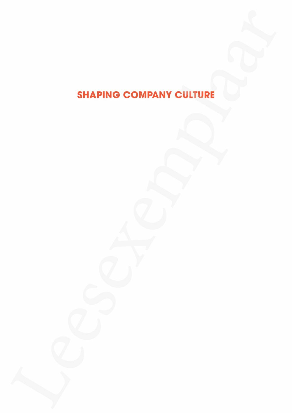 Preview: Shaping Company Culture - English edition