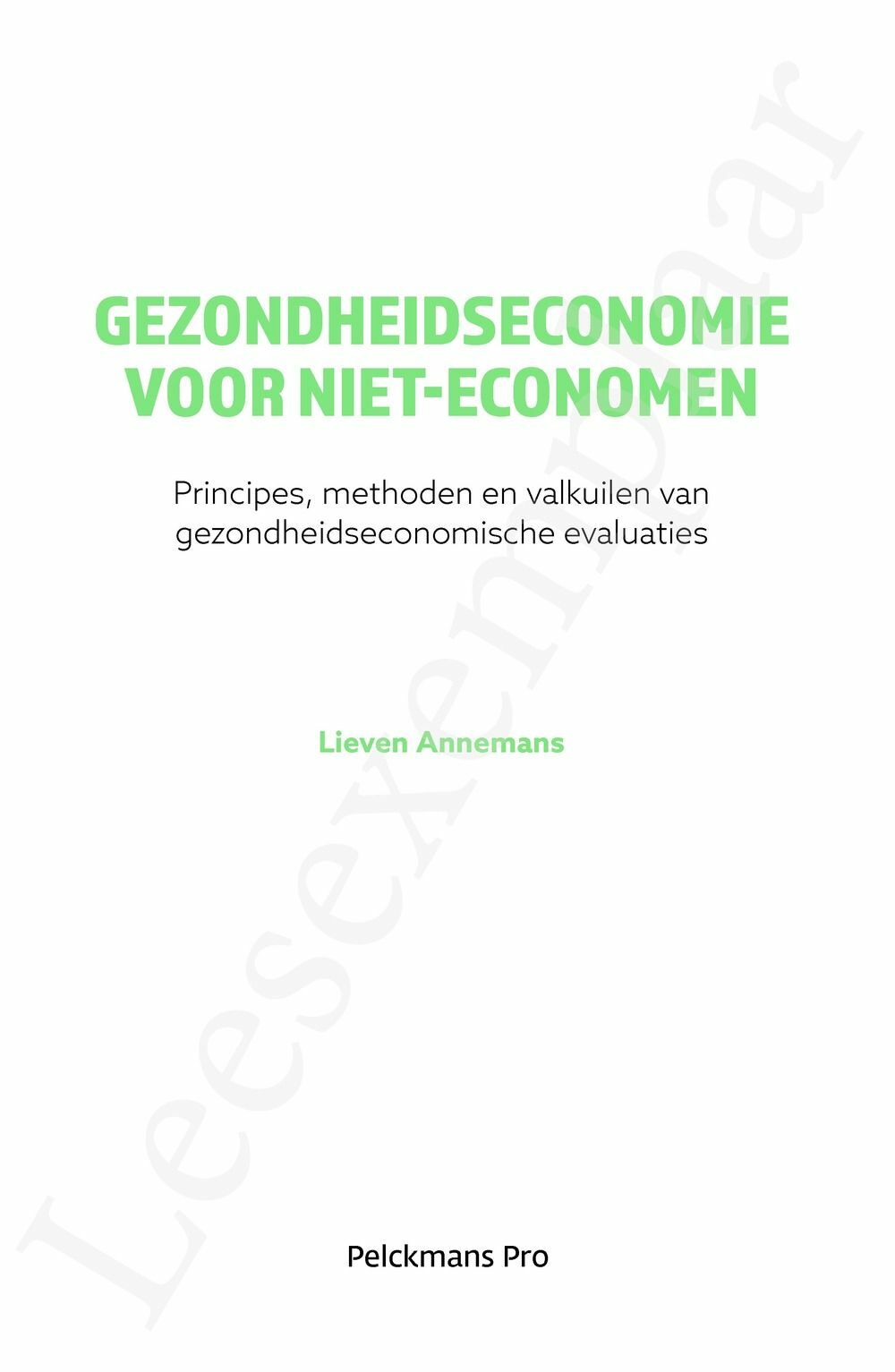 Preview: Gezondheidseconomie voor niet-economen