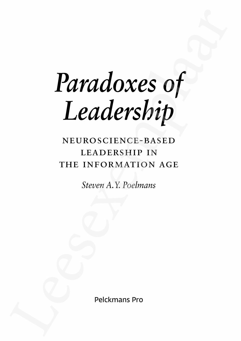 Preview: Paradoxes of Leadership