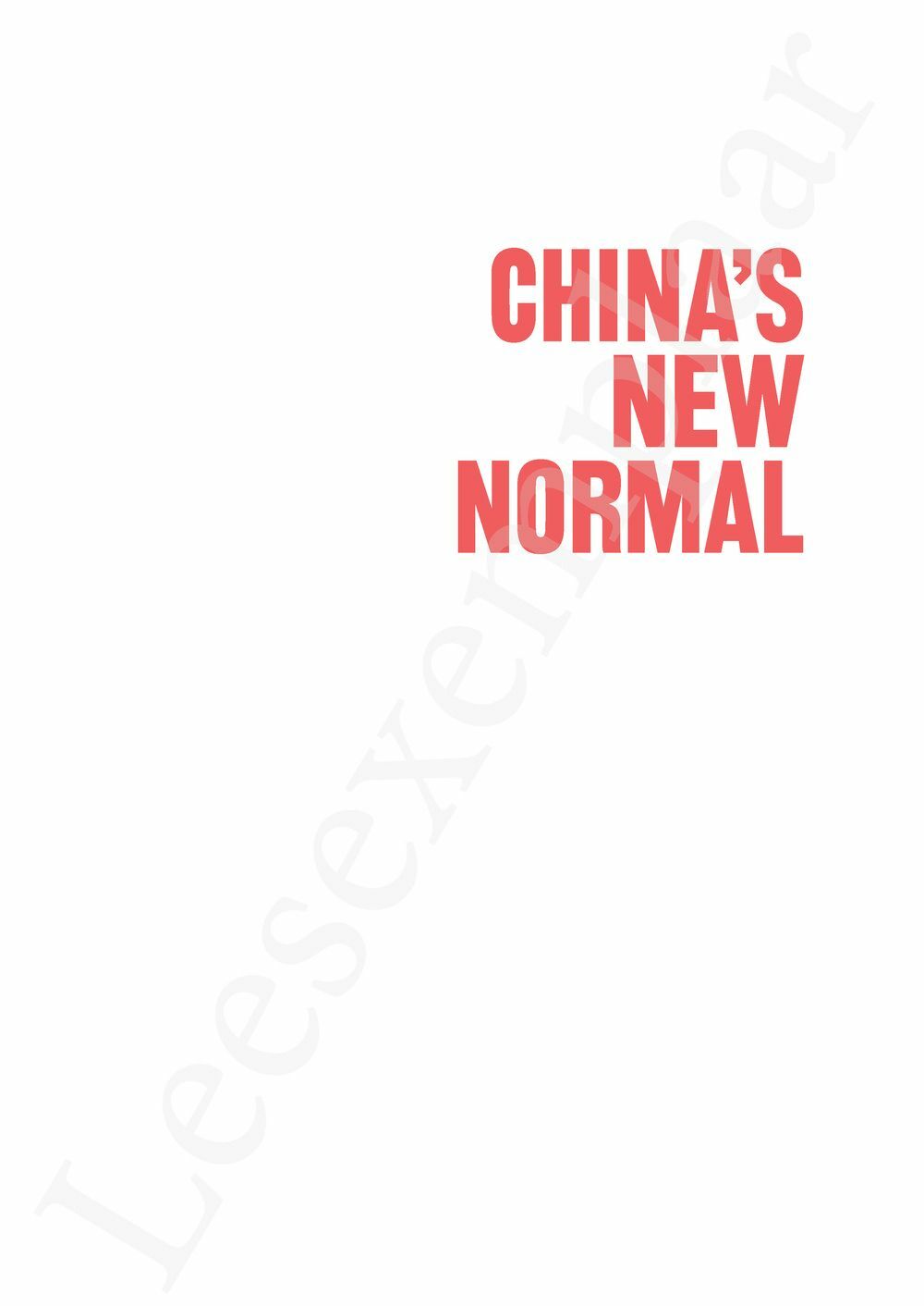 Preview: China's New Normal (English edition)