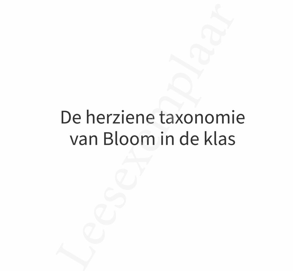 Preview: De herziene taxonomie van Bloom in de klas