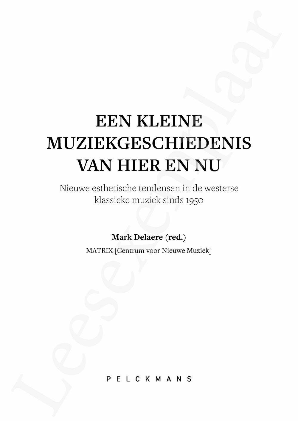 Preview: Een kleine muziekgeschiedenis van hier en nu