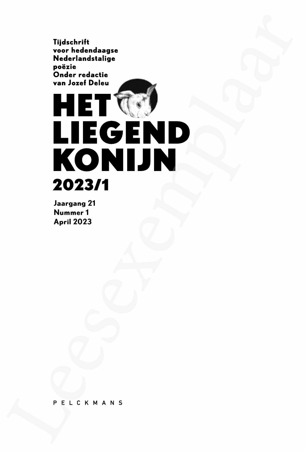 Preview: Het Liegend Konijn (jg. 21 nr. 1)