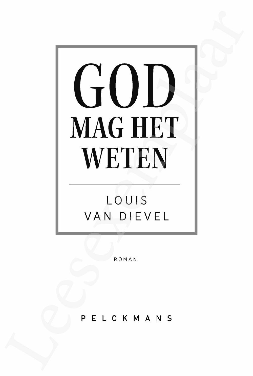 Preview: God mag het weten