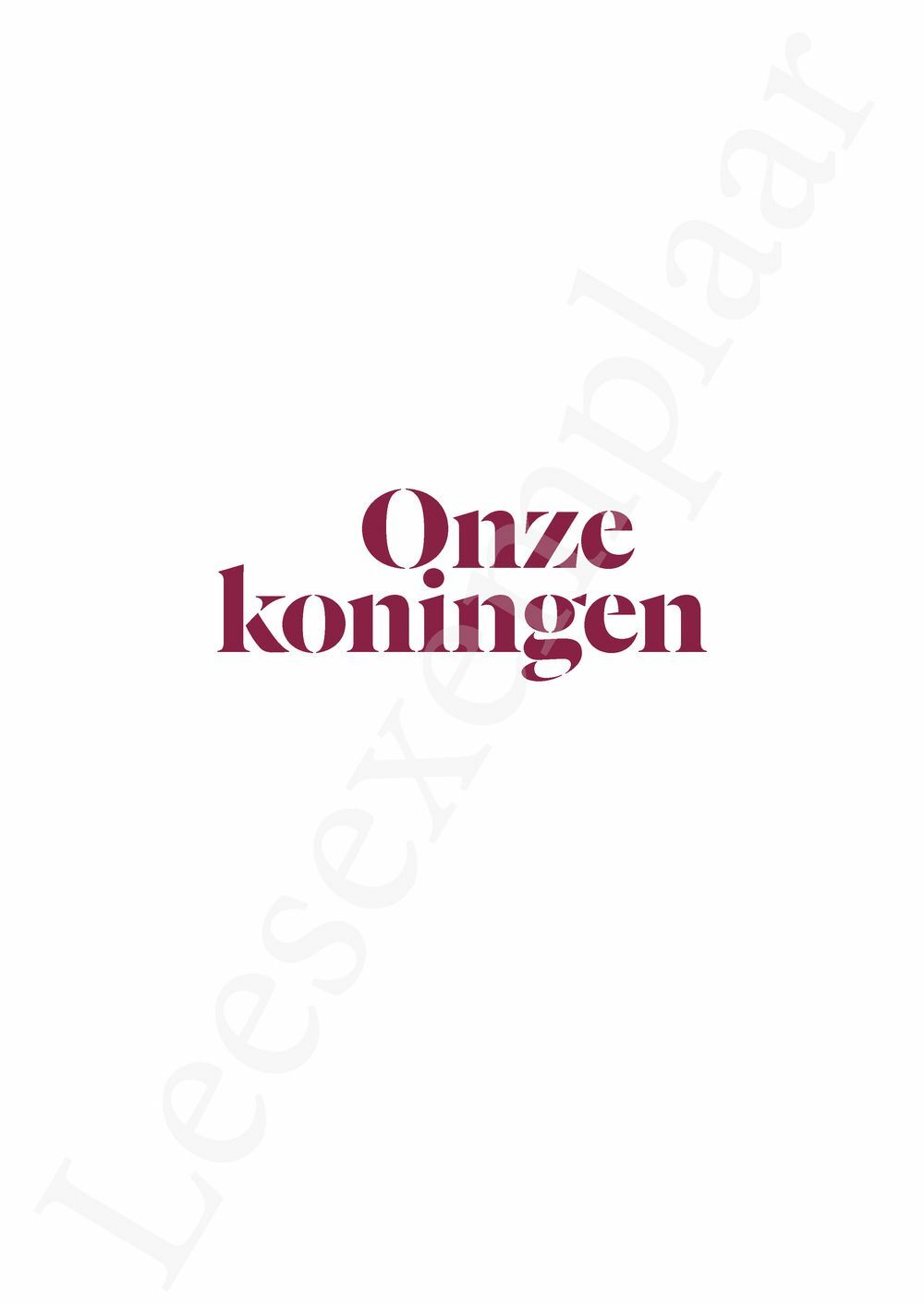 Preview: Onze koningen