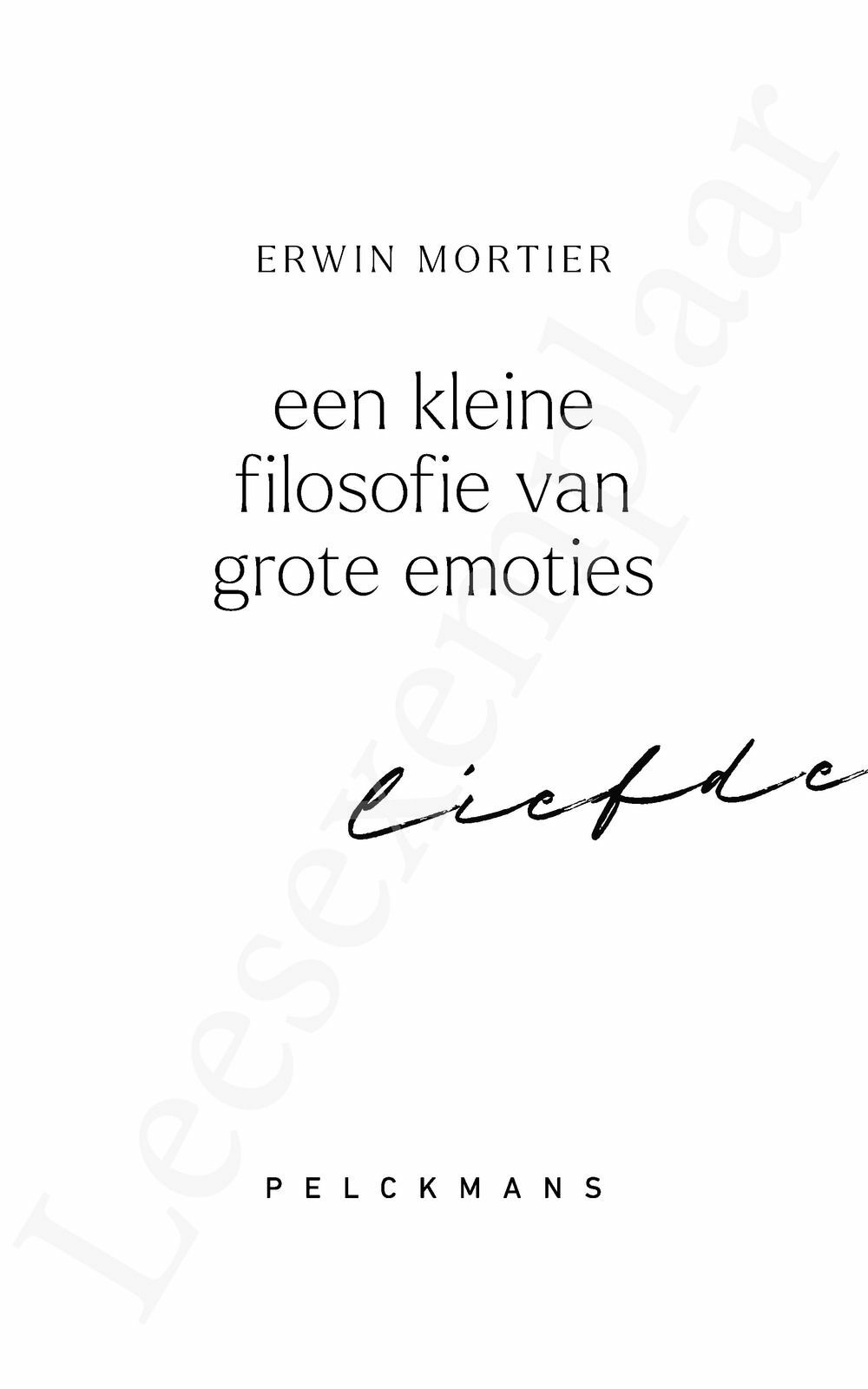 Preview: Een kleine filosofie van grote emoties: Liefde