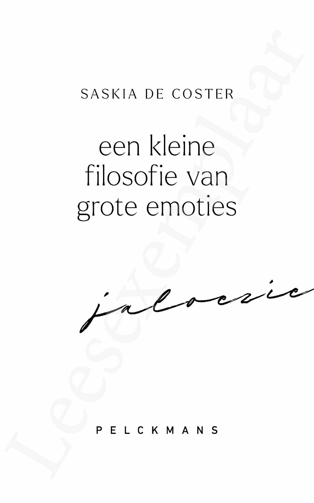 Preview: Een kleine filosofie van grote emoties: Jaloezie