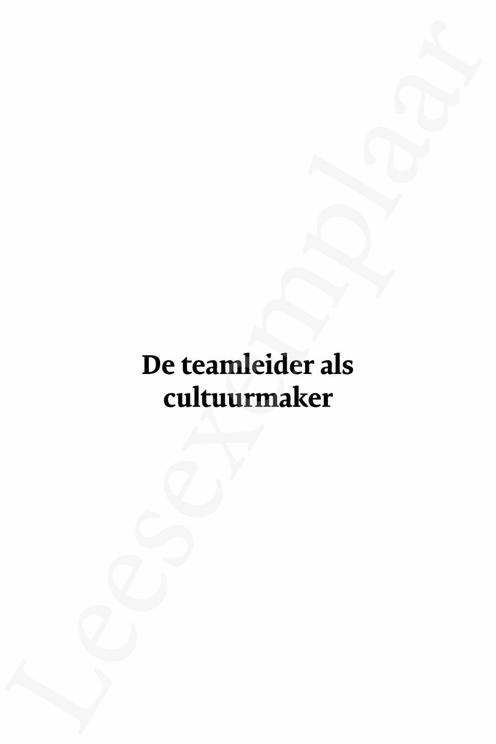 Preview: De teamleider als cultuurmaker