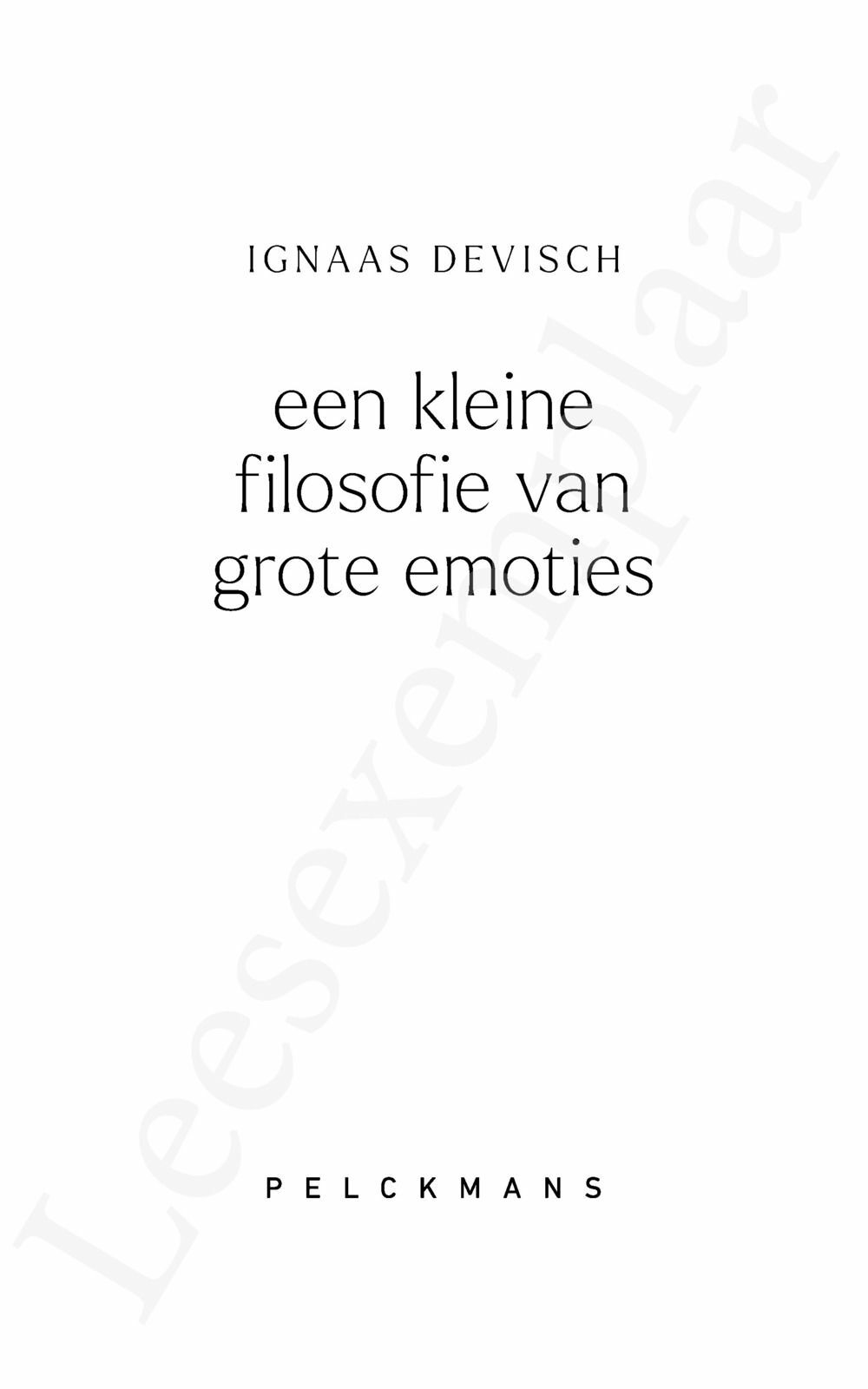 Preview: Een kleine filosofie van grote emoties