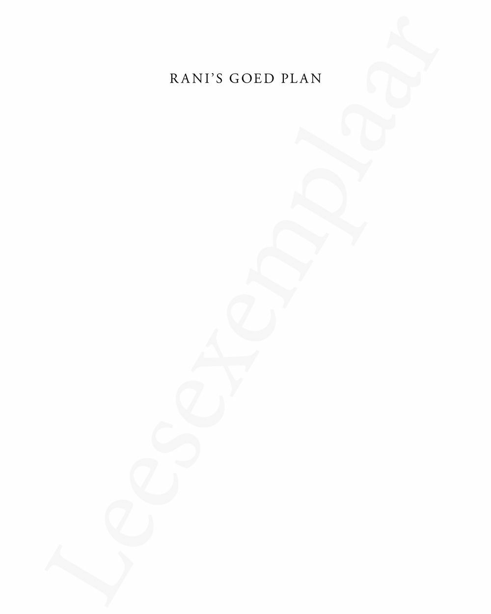 Preview: Rani's goed plan