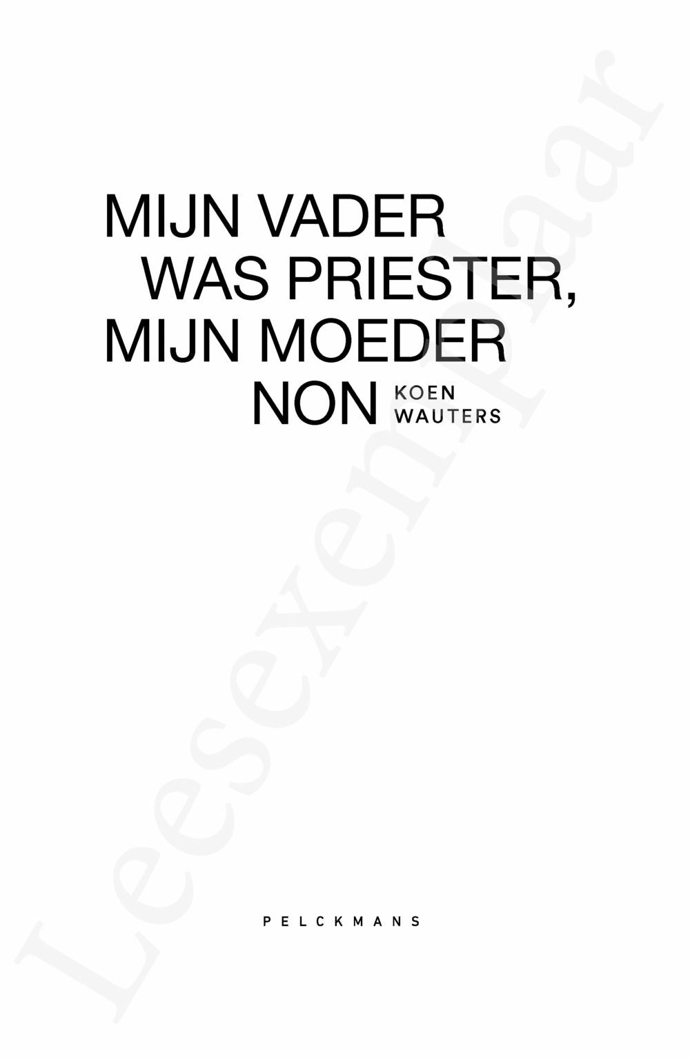 Preview: Mijn vader was priester, mijn moeder non