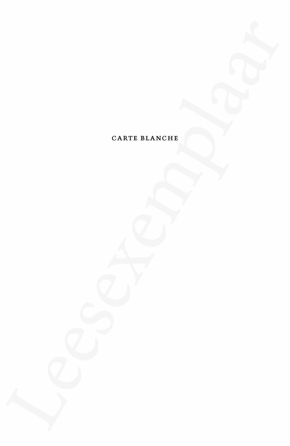 Preview: Carte blanche