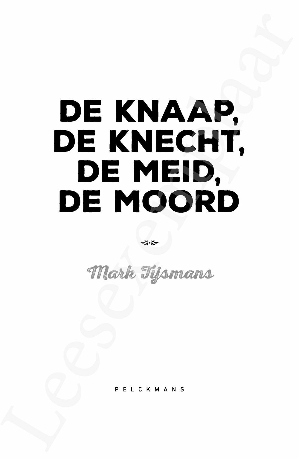 Preview: De knaap, de knecht, de meid, de moord