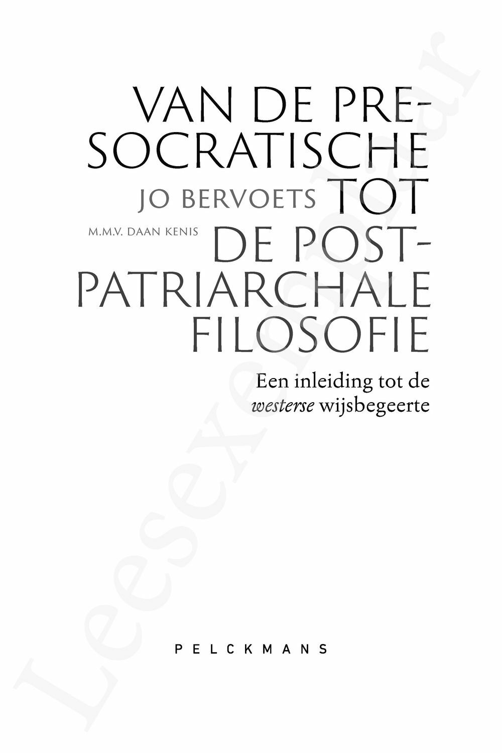 Preview: Van de pre-socratische tot de postpatriarchale filosofie