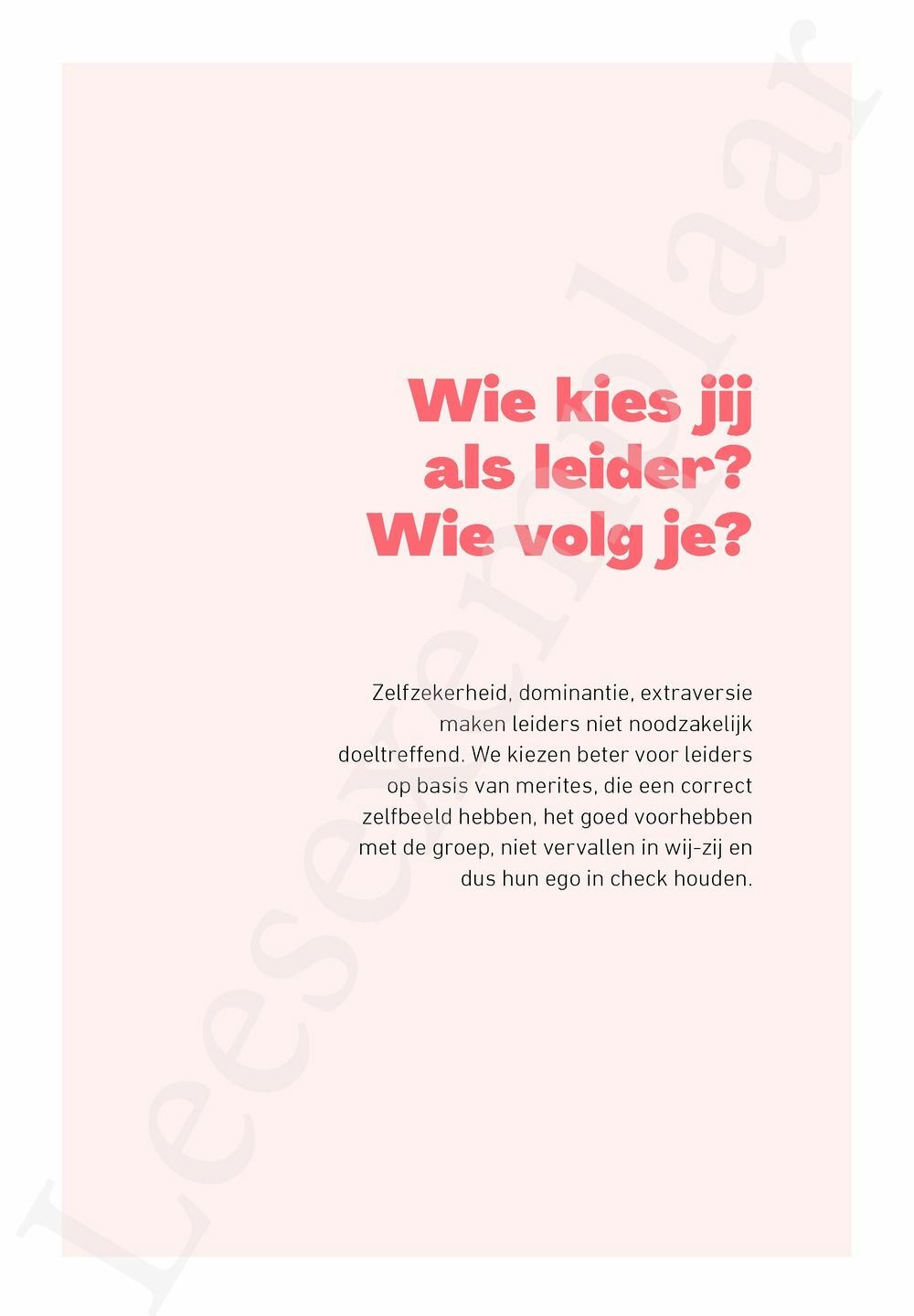 Preview: De leider. Dat zijn wij