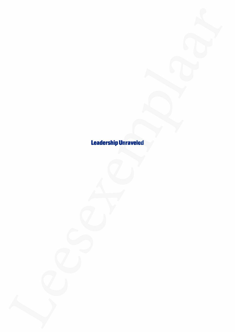 Preview: Leadership Unraveled
