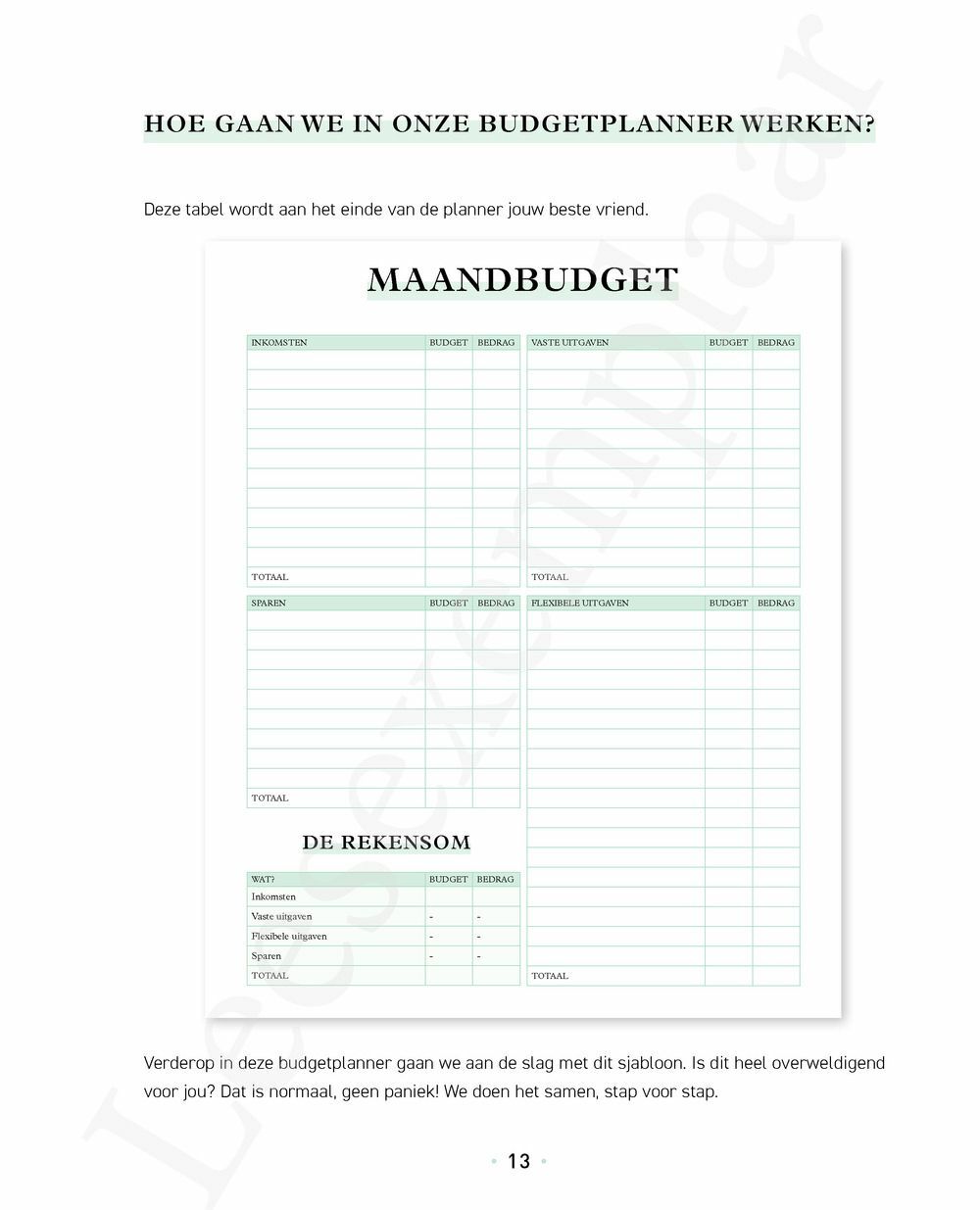 Preview: Jouw budgetplanner