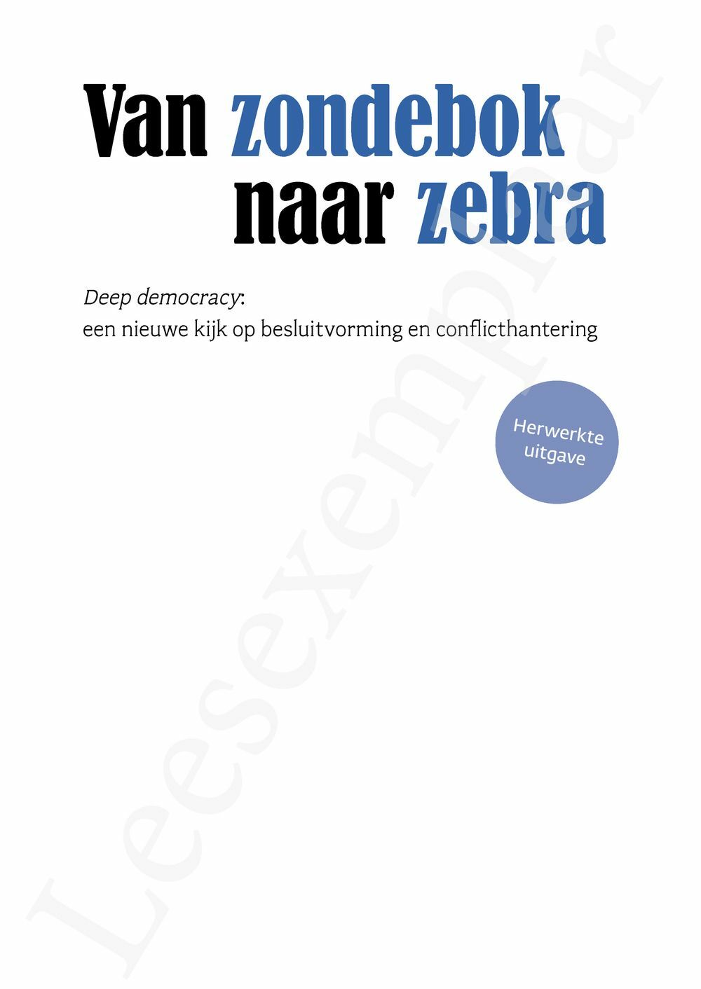 Preview: Van zondebok naar zebra (herwerkte uitgave)