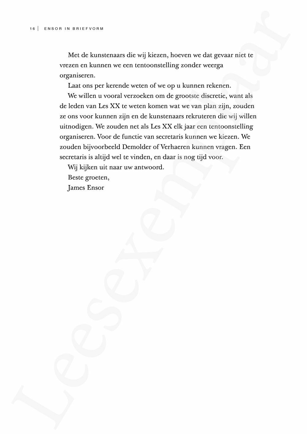 Preview: Ensor in briefvorm