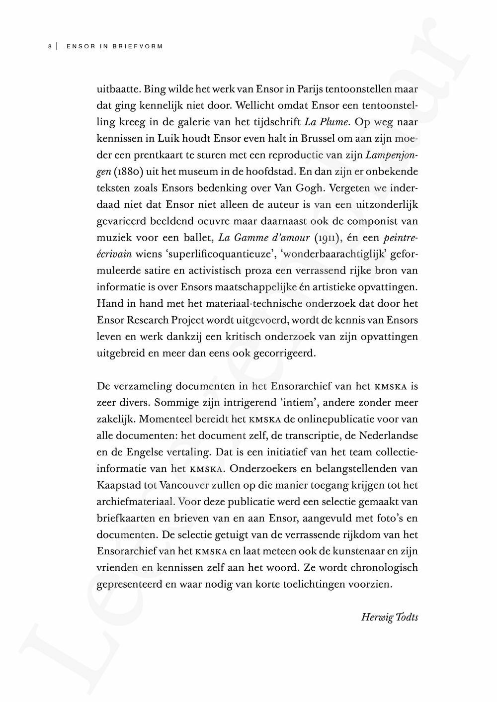 Preview: Ensor in briefvorm