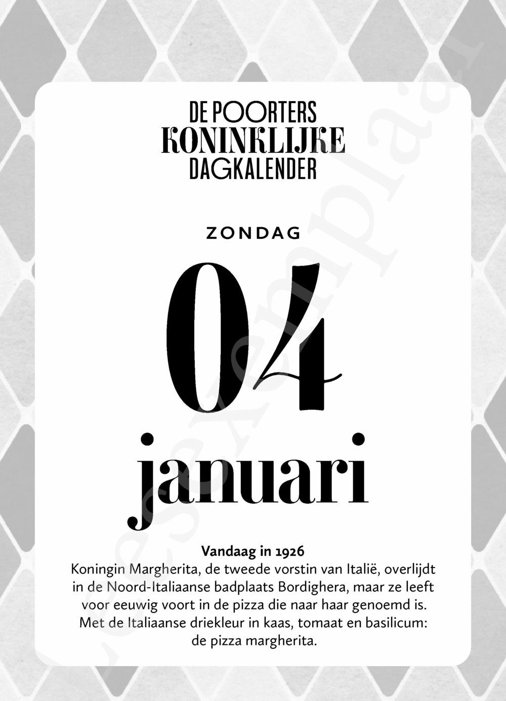 Preview: De Poorters koninklijke dagkalender 2026