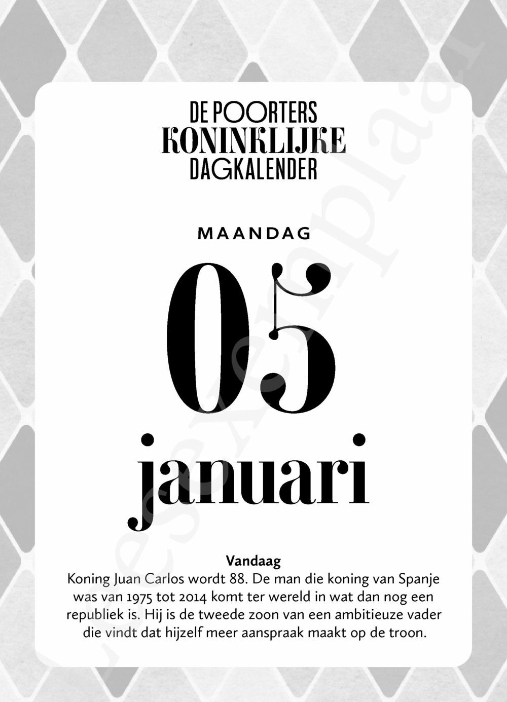 Preview: De Poorters koninklijke dagkalender 2026