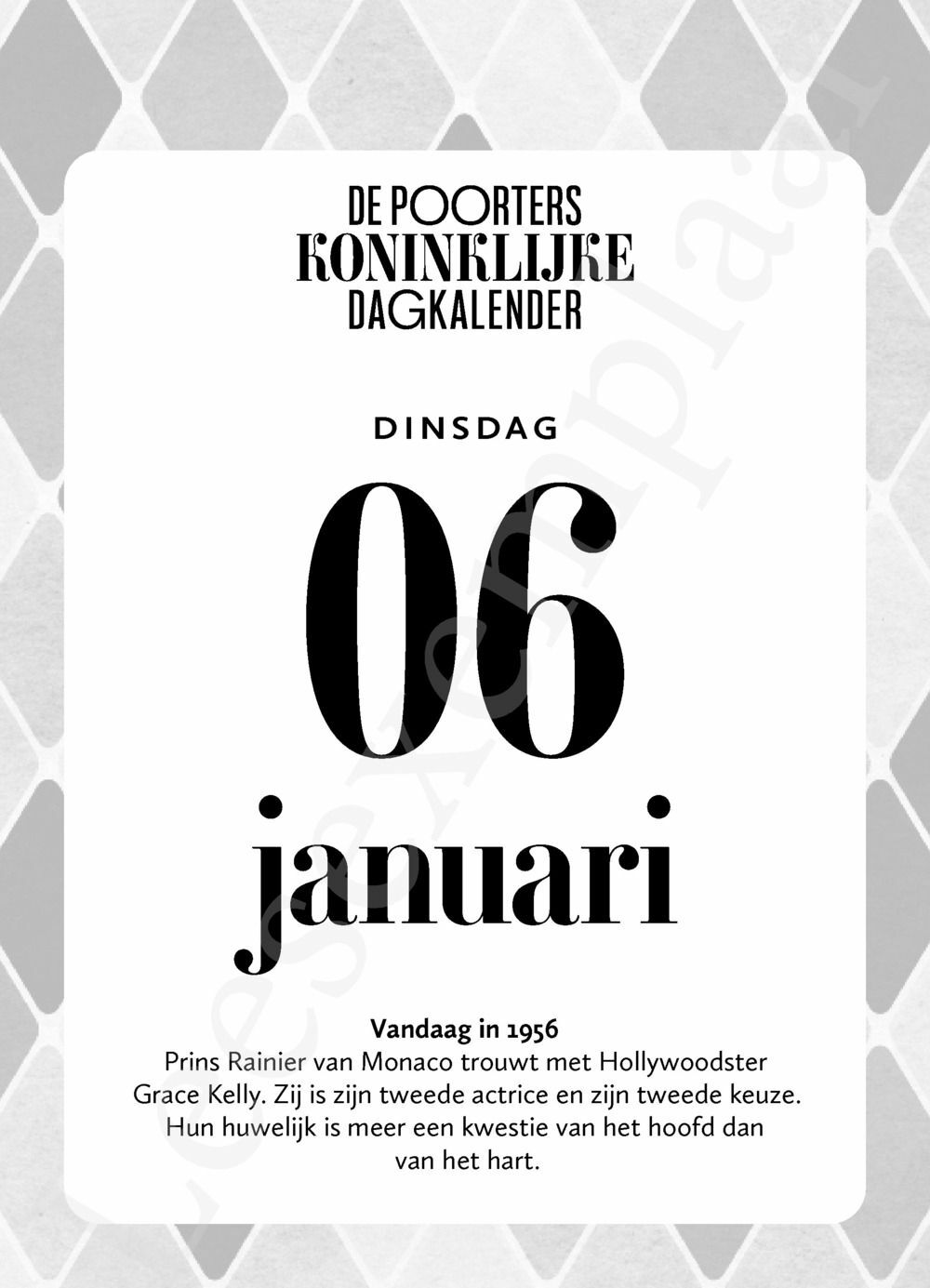Preview: De Poorters koninklijke dagkalender 2026