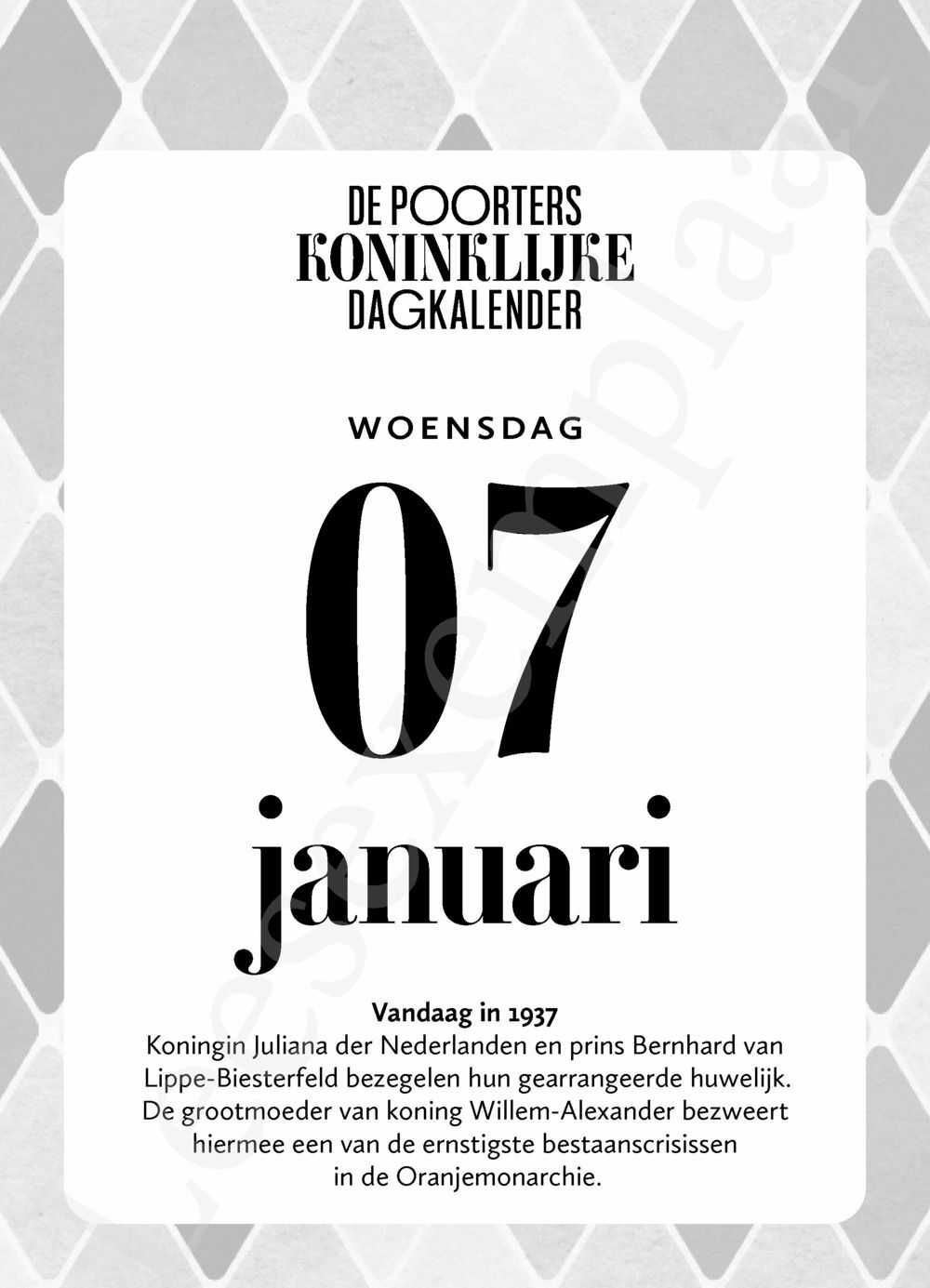 Preview: De Poorters koninklijke dagkalender 2026