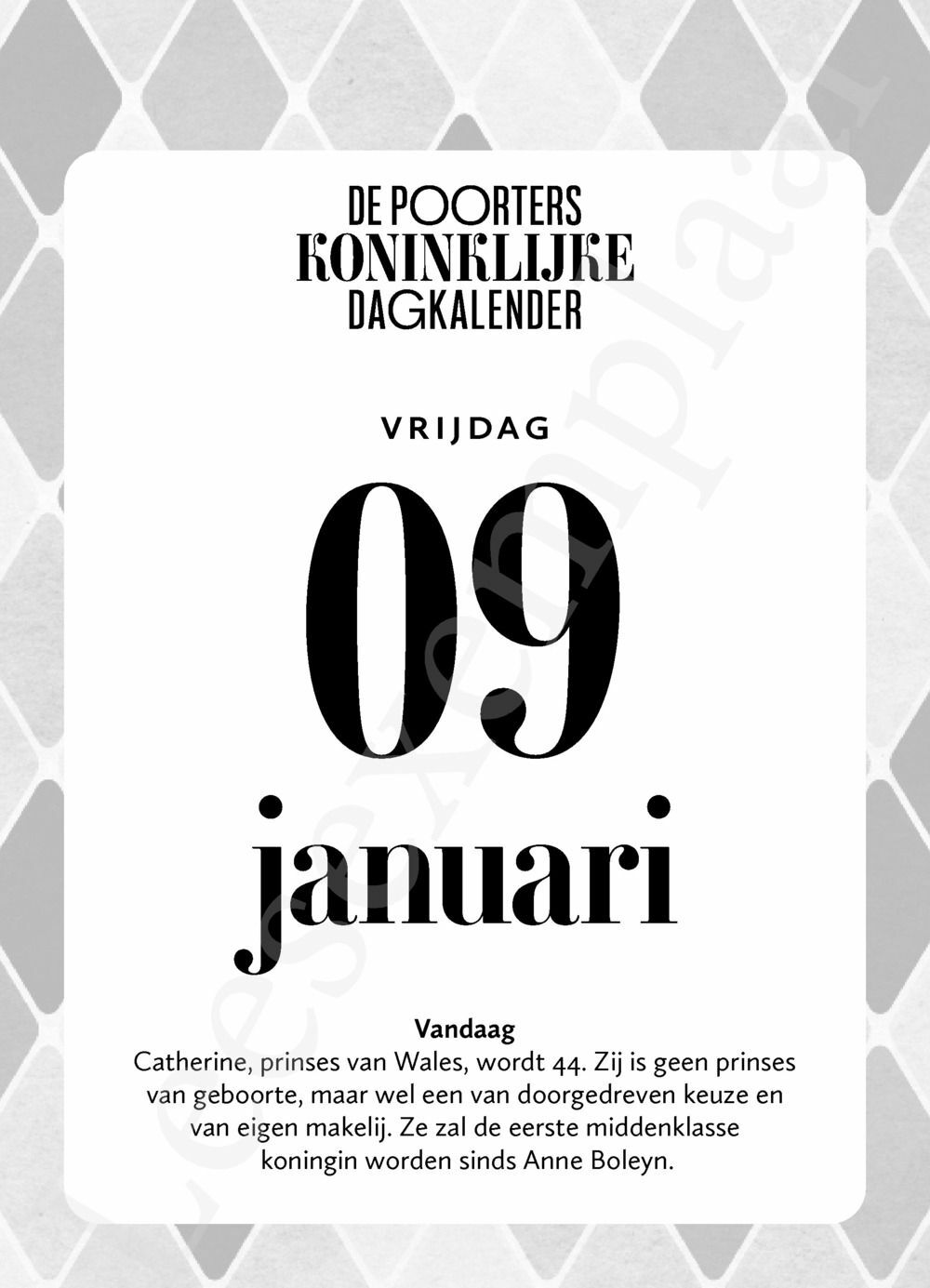 Preview: De Poorters koninklijke dagkalender 2026