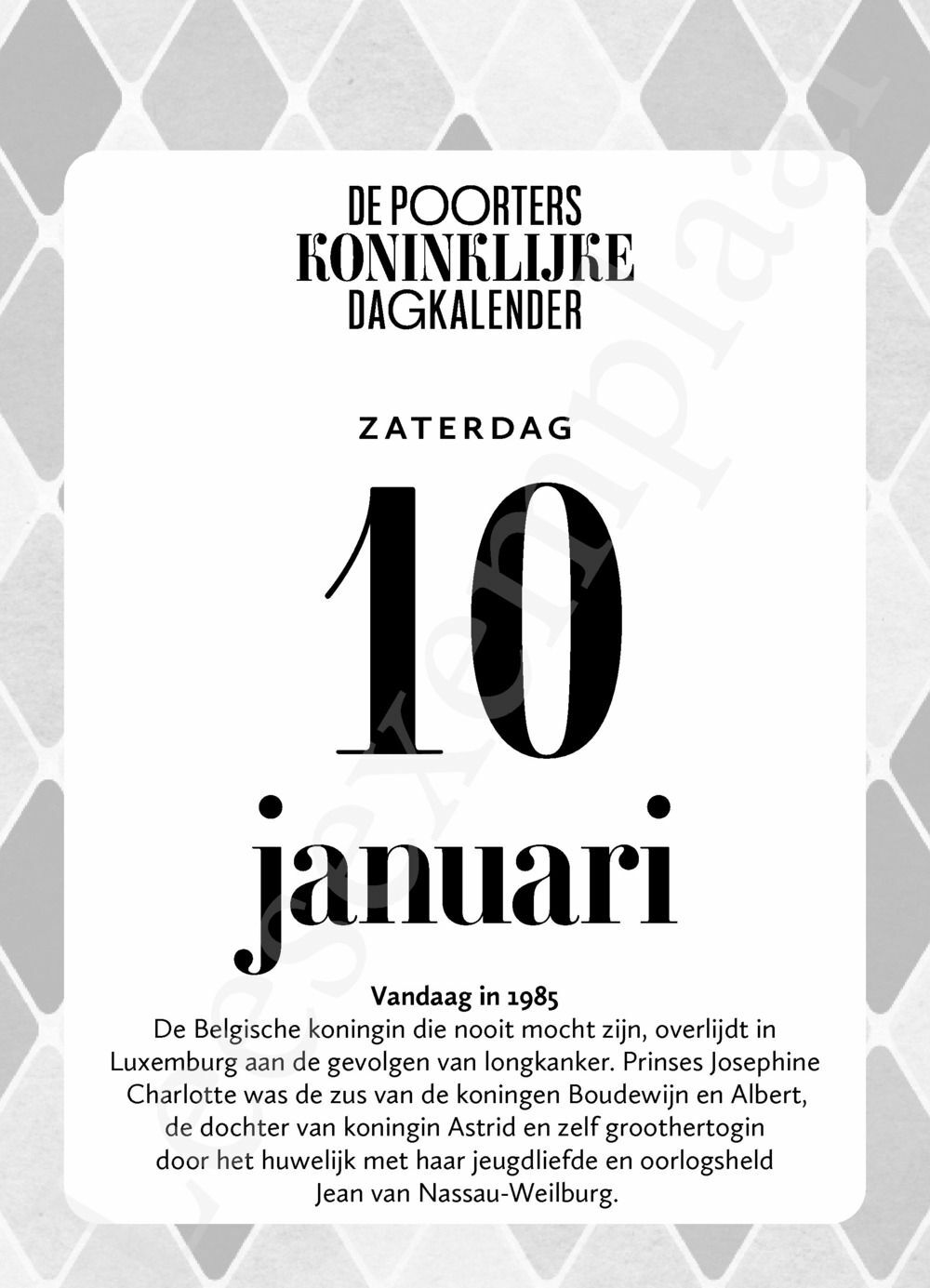 Preview: De Poorters koninklijke dagkalender 2026