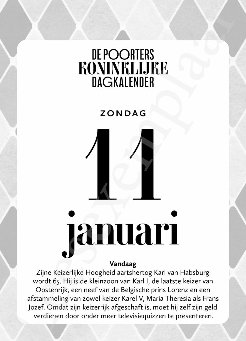 Preview: De Poorters koninklijke dagkalender 2026
