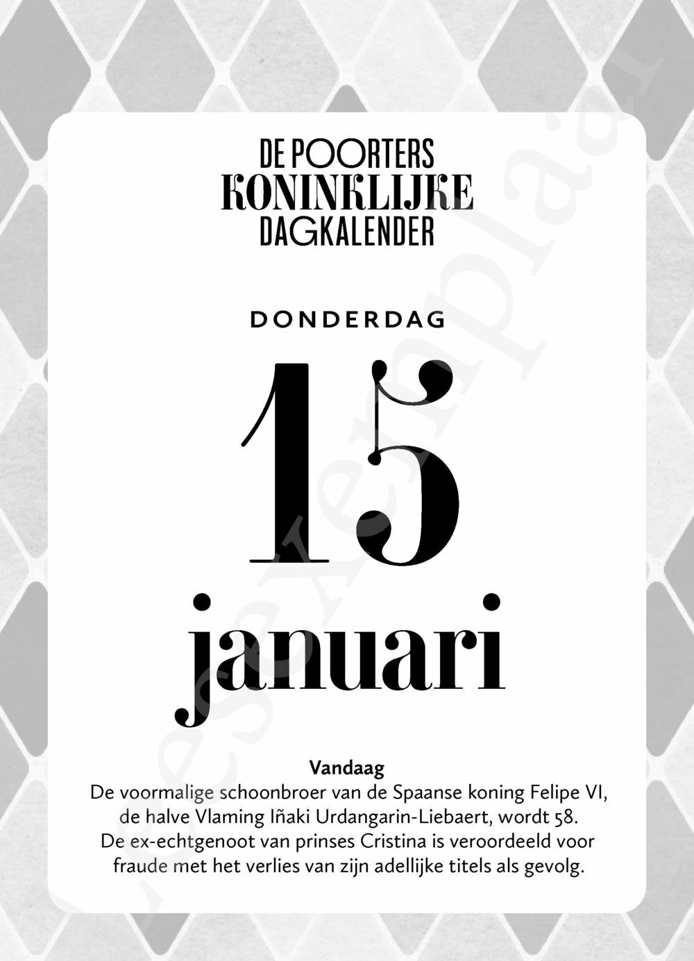 Preview: De Poorters koninklijke dagkalender 2026