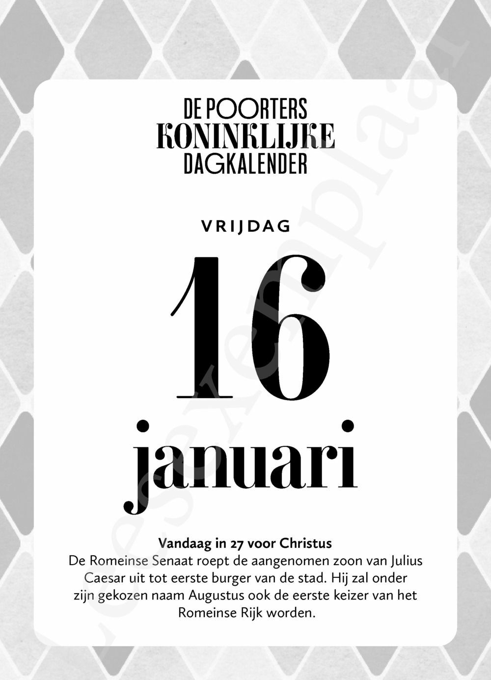 Preview: De Poorters koninklijke dagkalender 2026