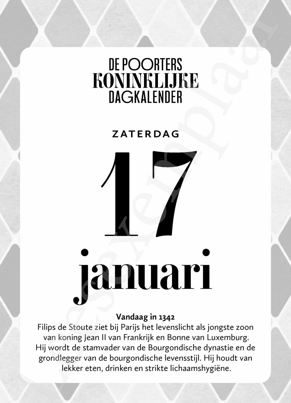 Preview: De Poorters koninklijke dagkalender 2026